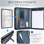 Leathario Portfolio Binder, Padfolio Organizer, 3 Ring Binder with Zipper - Image 4