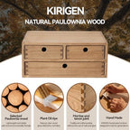 KIRIGEN Wood Desk Organizer with 3 Drawers, Desktop Storage Brown 23-DBR - Image 7