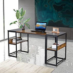 UNICOO® 3 Combination L Shaped Corner Desk with Shelves, Computer Desk with Drawers, Home Office Writing Study Bookshelf Desk Combo, Multi-Function 4 Tier Reversible Storage Bookshelf (XJH-2402) - Image 2