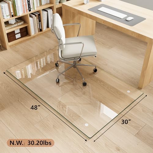 30" x 48" Tempered Glass Chair Mat for Carpet & Hard Floors - Image 4