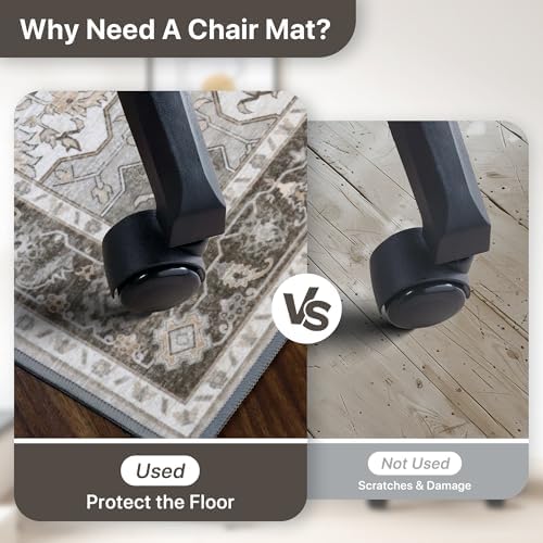36"x48" Office Chair Mat for Hardwood Floor, Non-Slip Washable Tawny Grey - Image 4