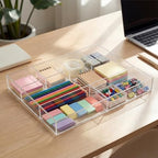 Briwooody Clear Acrylic Deep Drawer Organizer Tray, 7 Compartments - Image 5