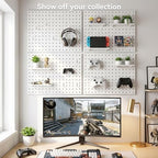 White Peg Board, 4 Pack Pegboard Wall Organizer, Metal Peg Board for Garage Tool Storage, , 4 Each 16" X 12" Heavy Duty Pegboard for Walls Home, Office Organization - Image 5