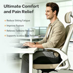 Memory Foam Seat Cushion for Sciatica & Tailbone Pain Relief – Comfort Support for Office Chair, Car Seat, Airplane, Long Sitting Workers & Drivers (Black) - Image 5