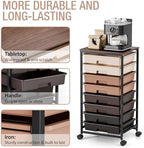 TOOLF Rolling Storage Cart with 8 Drawers,Brown - Image 5