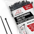 21 Inch Black Zip Ties, 50 lb Tensile Strength, 100-Pack by Armour+Ties