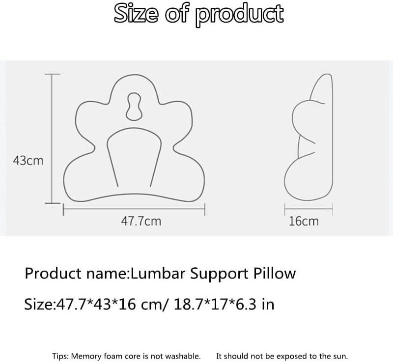 Lumbar Support Pillow for Office Chair, Back Support Pillow for Car, Chair - Image 7