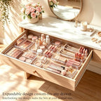 25Pcs Clear Expandable Drawer Organizer Bins for Vanity Desk Bathroom - Image 4