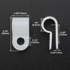 BAOMAIN 1/4-Inch R-Type Cable Clamps, 1000-Pack Wire Nylon Wire Management Clips, UC-1 Screw-On Cord Fasteners for Home, Office, and Industrial Use - Image 2