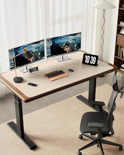 YSAGi 47.2" x 24" Large PU Leather Desk Mat for Keyboard and Mouse - Waterproof Non-Slip Desk Pad Protector for Office, Home, Writing Desk, Beige - Image 2