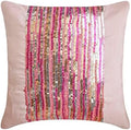 The HomeCentric Cushion Cover, Pink Decorative Pillow Cover, Fuchsia Silver Sequins Girls Room Glitter Sparkly Pillow Cover, 18x18 inch (45x45 cm) Cushion Cover, Square Silk Throw - Pink Angel by TheHomeCentric