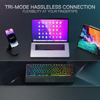 Redragon K515 PRO Shiva RGB Wireless Membrane Gaming Keyboard, 98 Keys Mechanical-Feel Keyboard w/Smooth Linear Switch, On-Board Macro & Multimedia Keys, Detachable Wrist Rest, Software Supported - Image 3