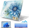 Mektron Case for 13.8" Microsoft Surface Laptop 8/7 (2026/2024) Surface Laptop 13.8 Inch Cover Fits Model 2036, Keyboard Cover +Screen Protector +Dust Plugs, Watercolor Blue Flower by Mektron