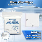 9" x 9" Anti-Static & Microfiber Wipes (100 Pcs, 200GSM) - Image 2