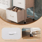 WLIVE Rolling Dresser Nightstand for Bedroom, 3 Drawers, White - Image 7