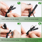 Cable Sleeve Split-Sleeving 30ft-1/2inch Cord Management Wire Protector, Wire Cover Heat Resistant Wiring Loom Harness Wire Organizer, Heavy Duty Auto Wrap Cord Protectors from Pets No Chew, Black - Image 6