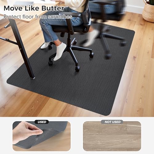 Sycoodeal Chair Mat, 40" x 48" Office Chair Mat for Hardwood and Tile Floor, Heavy Duty Floor Protector for Rolling Chairs, Non-Slip,Computer Mat for Home Office(Grey) - Image 4