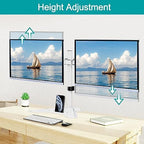 MOUNT PRO Dual Monitor Stand, Free-Standing Full Motion Monitor Desk Mount Fits 2 Screens up to 27 inches,17.6lbs with Height Adjustable, Swivel, Tilt, Rotation, VESA 75x75 100x100,White - Image 7