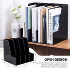 Vertical Magazine File Holder, Black File Organizer Desk Organizer and Storage Bins Holding for Magazines, Binders, Notebooks, Envelopes, Plastic Office Organization and Storage for Desk, 4 Pack - Image 2