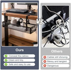AiQInu Cable Management Desk Under The, Clampable Cable Organiser Tray, Under-Sink Mounting Organiser Made of Carbon Steel, No Drilling, Cable Management for Office, Home - Image 5