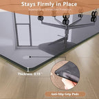 46" x 46" Gray Tempered Glass Chair Mat for Carpet & Hard Floors - Image 6