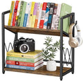 Desk Shelf Organizer, 2 Tier Desktop Bookshelf, Wooden Tabletop Bookshelf by Aailitefa