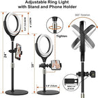 8 inch Desk Ring Light with Stand for for Video Conference,Adjustable Zoom Lighting for Computer, Circle Light for Video Recording, Video Calls, Online Class, Live Streaming, Podcast - Image 5
