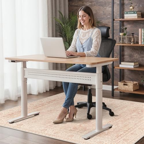 48"x60" Office Chair Mat for Hardwood Floor, Non-Slip Washable Dusty Pink - Image 2