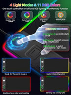 Mouse Pad with Wireless Charger Foldable Phone Holder, XXL RGB Gaming Mousepad 31.5"x15.8" Large Desk Mat for Keyboard, Black Desk Pad with Dual Qi Charging Station, 11 Colors 5 Modes - Image 4