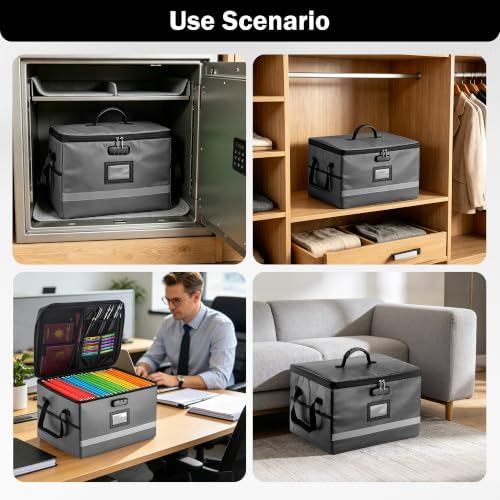 EXLIFBAG Fireproof File Organizer with Lock, 1 Layer - Image 6