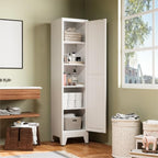 COFaR 67" Tall Metal Pantry Cabinet, White Storage Cabinet with Magnetic Door & 4 Adjustable Shelves, Slim Freestanding Cupboard for Kitchen, Bathroom, Living Room - Image 3