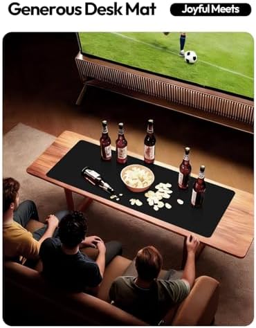 YSAGi Leather Desk Protector, Office Mat, Large Mouse Mat, Non-Slip PU Leather Blotter, Laptop Desk Mat, Waterproof Writing Pad for Office and Home(Black, 63" x 17.2") - Image 7