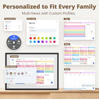 Digital Calendar Touch Screen 10 Inch, Electronic Calendar Chore Chart with 1080P Interactive Touchscreen for Family Monthly/Weekly/Daily Planner, Smart Calendar with Desk Mount - Black - Image 6