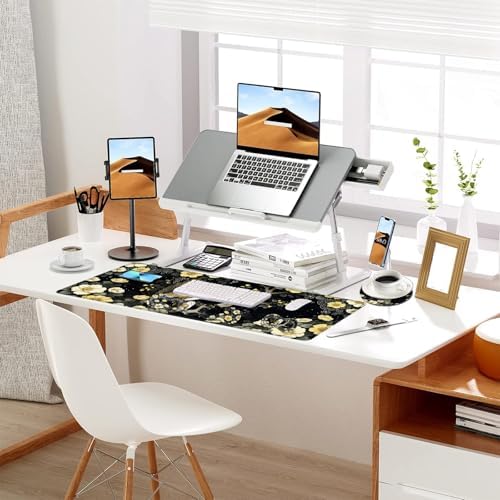 Keyboard Mouse Pad Set, Extended Gaming Mouse Pad+Ergonomics Keyboard Wrist Rest Support, Memory Foam, Easy Typing Pain Relief, 4Pcs XL Ultra Thick Desk Mat,Owl Flower - Image 7