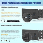 KEFEYA Laptop Screen Extender, 14" FHD 1080P IPS Laptop Monitor Extender Dual Screen, Portable Monitor for Laptops 13-17" with USB-C/HDMI Port, Plug n Play for Windows/Mac/Android/Switch/PS5 - Image 3