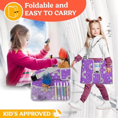 PILLANI Kids Travel Tray for Car - Car Seat Tray for Kids w/ Tablet & Cup Holder - Toddler Travel Activities for Car & Airplane - Road Trip Essentials & Must Haves - Carseat Table Roadtrip Activities - Image 5