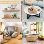 Hipiwe Round Rattan Boxes with Lid Natural Woven Picnic Storage Basket Bin - Image 7