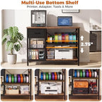 Homieasy 3D Printer Stand with Filament Storage, 39.4" x 23", Rustic Brown - Image 4