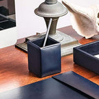 Navy Blue Bonded Leather Pencil Cup - Image 4