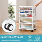 Vtopmart 5-Tier Plastic Drawer Storage Rolling Cart with Wheels - Image 6