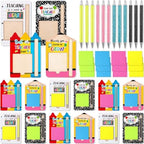 Eaasty 12 Sets 36 Pcs Back to School Teacher Gifts Bulk Cute Composition Sticky Note Holder with Notepads and Ballpoint Pens First Day of School Teacher Appreciation Gifts for Coworker Staff Employee by Eaasty