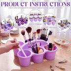 Suclain 6 Pcs Plastic Caddy Organizer with Handle Classroom, Purple - Image 4