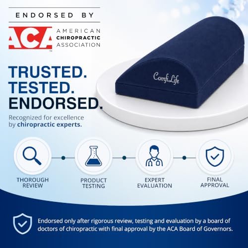 ComfiLife Foot Rest for Under Desk at Work – Adjustable Desk FootRest for Office Chair, Gaming Accessories – Ergonomic Teardrop Design for Back, Hip & Leg Pain Relief – 100% Memory Foam (Navy) - Image 2