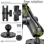 VAUBORTTI Aluminum Arm Heavy Duty Tablet Mount Drill Base - for 6.5"-12.9" Tablet iPad Pro/Mini, iPad Holder for Truck, Car,Dashboard,Desk,Wall-Swivel with 1 inch/25mm Ball Joint (Pack of 2) - Image 7
