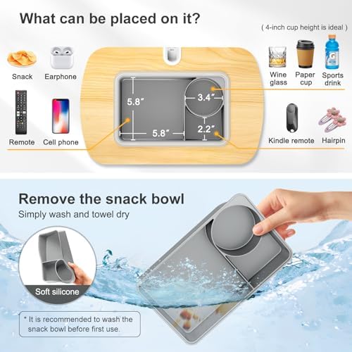 ERGONOV Tablet Pillow Stand with Snack Bowl,iPad Holder for Bed -Birch Gray - Image 3
