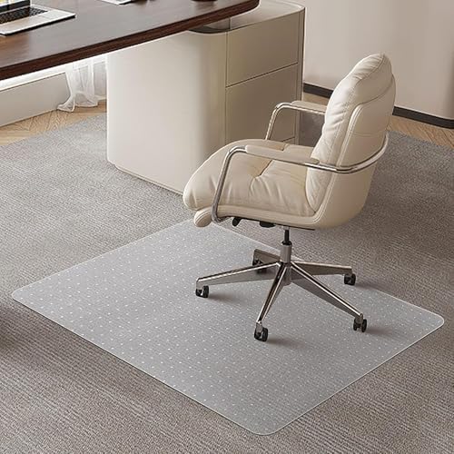 Office Chair Mat for Carpet Floors, Desk Mats 48"X36" for Rolling Desk on Low Pile Carpets, Rectangle Computer Gaming Plastic Floor Mats for Office Chair on Carpet, Flat Without Curling by SHAREWIN