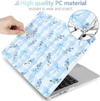 MEEgoodo for M5/M4/M3/M2 MacBook Air 15 inch Case 2026 2025 2024 2023, Case Fit Model (A3448/A3241/A3114/A2941) for MacBook Air 15.3 inch, Flower&Bows&Watercolor Plaid - Image 4