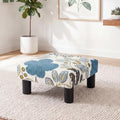 Joveco Small Foot Rest Stool Ottoman, Square Upholstered Fabric Footstool for Couch, Under Desk, Office, Living Room, Blue Floral by Joveco