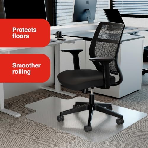 Staples Office Chair Mat with Lip, Flat-Pile Carpet, 48" x 36" - Image 2