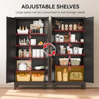 COFaR 71" Modern Pantry Cabinet in Black, 5-Tier Storage Cabinet with Adjustable Shelves, Industrial Steel Cupboard for Kitchen, Office & Living Room Organization - Image 5